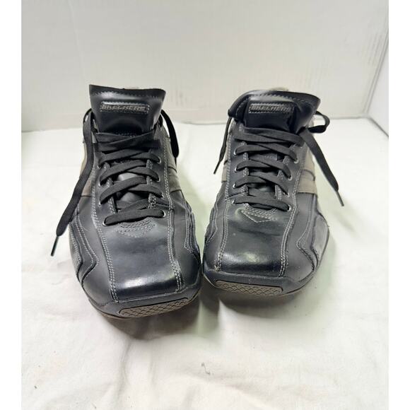 SKECHERS  LEATHER CASUAL SNEAKERS Mens size 12 color black SN 62861 - Picture 4 of 13